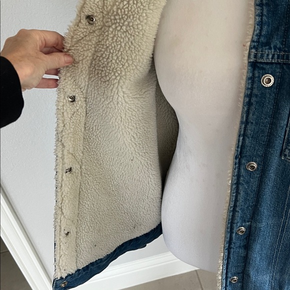 Madewell Oversized Sherpa Lined Denim Jacket Small - Picture 4 of 5